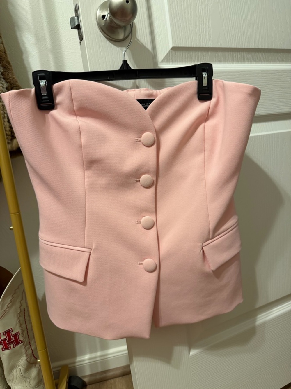 Zara Pink Strapless Bustier Top